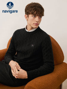 Navigare | Comfortable Velvet Black Cable Stitch Pullover Sweater