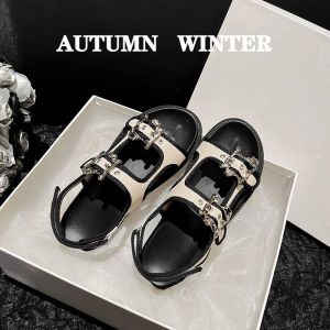 French Style Fancy Elegant Flat Roman Style Sandals Womens Summer Travel Casual Soft Bottom Seaside Beach Shoes Summer