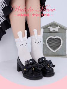 Tất Mini Thỏ Dễ Thương Có Tai Thỏ 3D Phong Cách Lolita Cho Bé Gái Tất Ngắn Màu Trắng Thường Ngày Có Sẵn