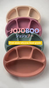 JOJOBOO Oval Paws Plate Baby Silicone Piring Makan Bayi Piring Makan Anak Tempat Makan Bayi Silikon