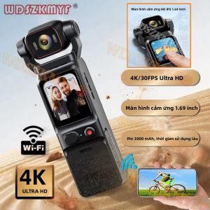 Camera Bỏ Túi Màn Hình Cảm Ứng 4K UHD Chống Rung 180 Độ °   Máy Ghi Hình An Ninh Di Động Ngoài Trời Có Thể Xoay Được Cho Các Hoạt Động Thể Thao