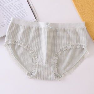 PaulWeekend กางเกงชั้นในผ้าฝ้ายลูกไม้ตัดเย็บใส่สบายพร้อมเป้ากราฟีนต้านเชื้อแบคทีเรีย