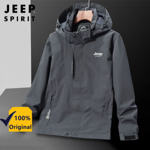 Jeep Spirit เสื้อแจ็คเก็ตกันลมกันน้ำสำหรับผู้ชายแจ็คเก็ตแจ็คเก็ตมีฮู้ดฤดูใบไม้ร่วงและฤดูหนาวระบายอากาศได้ดีแจ็คเก็ตมีแบรนด์