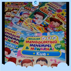 Buku Gambar Anak Ukuran Medium Tempel Gunting Mewarnai