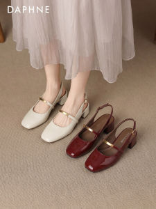 Daphne | Womens French Mary Jane Covered Toe Thick Heel Sandals