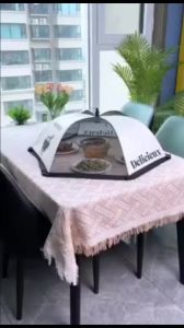 Lồng Bàn Gấp Gọn Đậy Thức Ăn Chống Bụi Côn Trùng Chất Liệu Vải Polyester Dày Dặn