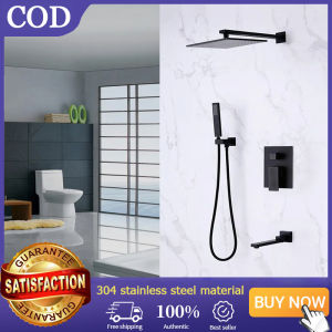 GUGA Bathroom shower set high quality 304 stainless steel shower head with faucet shower set black shower head