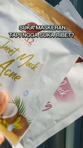 Masker SR12 Sheet Mask ACNE Masker Wajah Penghilang Jerawat Mengangkat Sel Kulit Mati Dan Komedo BPOM