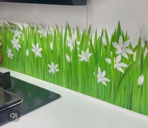 Fasimiyu สติ๊กเกอร์ติดผนัง สติ๊กเกอร์ติดผนังกันน้ำ PVC 3D สติกเกอร์ผนังดอกไม้และหญ้าจําลอง เหมาะสําหรับห้องครัว/ห้องนอน/ห้องนั่งเล่น/บันได สติ๊กเกอร์ติดผนังแบบฉีกออกได้