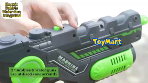 2 in 1 Rechargeable Bubble Machine & Water Blaster Continuous Fire with Light Firing Effect