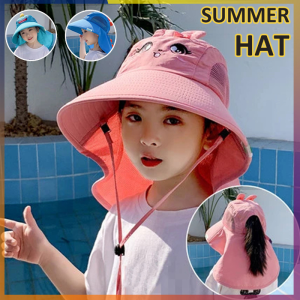 Children Sun Hat: Summer Kids Outdoor Neck Ear Cover Anti UV Protection Beach Caps