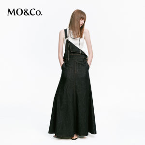 MO&Co. | Denim Pinafore Dress A-Line Mid-to-Low Waist