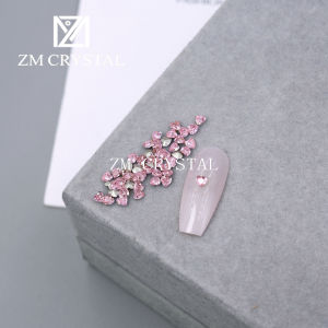 Cát Zirconia Mới Siêu Lấp Lánh Màu Hồng Móng Tay Hình Thoi Mini Hình Học Nhỏ Khối Đá Quý Trang Trí Móng Tay