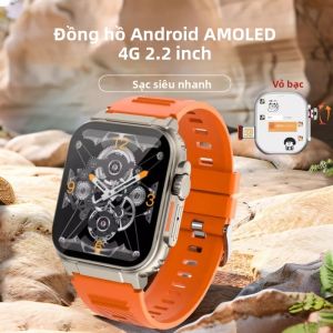 Đồng Hồ Thông Minh Android S9 Ultra 4G Có Khe Cắm SIM Màn Hình AMOLED 2.2 Inch 180 °   Camera Quay Vòng GPS WiFi Gọi Toàn Cầu Dành Cho Nam Giới