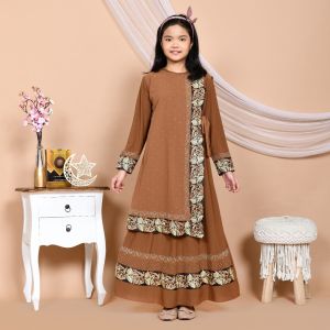 Baju Gamis Abaya Turki Anak Muslim Perempuan Turky Remaja Turky Hitam dan Warna bisa Couple dengan ibu untuk umur 4 sampai 13 tahun | GL1061A
