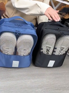 Travel Shoe Bag Waterproof Beg Kasut Shoe Organizer Portable Dust-Proof Holds 3 Pair of Shoe Zipper Bag Shoes Storage Beg kasut perjalanan