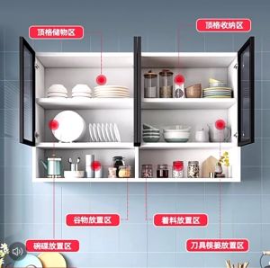 ตู้เก็บของ ติดผนัง ตู้เก็บของอเนกประสงค์ ตู้วางของในครัว ตู้เก็บของ ตู้แขวน ตู้ครัว บานกระจก, ไม้คุณภาพดี