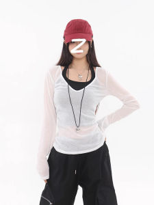 เสื้อเชิ้ตแขนยาวบางสองชิ้นสำหรับผู้หญิง ป้องกันแสงแดด สำหรับใส่ไปทำงาน ฤดูร้อน 2025 เสื้อเชิ้ตคอวีทรงหลวม