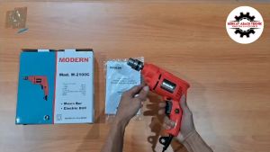 MODERN M-2100C Bor Listrik 10mm Tangan Kayu Besi Elektrik Electric Hand Drill 10 mm Variable Speed Bolak Balik Reversible Mesin M2100C M-2100 C M2100 C