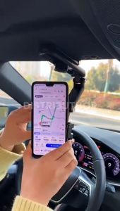 Car Phone Holder Jepit Mobil stand Handphone cocok gantung di sun visor rearview penyangga Hp tongsis selfie Car Holder Sun Visor