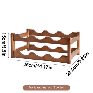 Bamboo Wine Rack Tabletop Multi-Tier Wine Vintage Solid Wood Display Rack For Living Room Bar And Dining Room