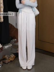 Oajer Womens Casual Pants Magic Loose Waist Drapey Feel Summer Lazy Style High Waist Wide Leg Commute Trousers