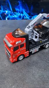 Diecast Miniatur Mainan Mobil Truk Towing Derek Trailer Set Isi 2 Besi Metal