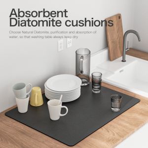 Super Absorbent Desktop Mat Diatom Mud Waterproof Thermal Insulation Wash-free Tea Table Bar Table Absorbent Non-slip Mat