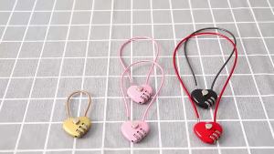 Heart Sheape Combination Lock for Locker Cable Lock with Code Padlock Combination for Luggage Suitcase Gym Locker Travel Safe