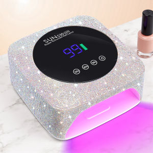 Rhinestone Nail Lamp: 57 LED Beads 3 Timers Smart Sensor & Power Bank Function - Rechargeable UV/LED Gel Polish Curing Light