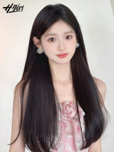H.GIRL | Natural Looking Straight Long Human Hair Full Lace Wigs Summer