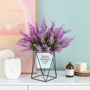 Lavender Artificial Flowers Iron Stand Luxury High End Simulation Flower Art Set Living Room Dining Table Decoration Ornament