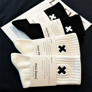 Comfortable Pure Cotton Mens Mid-calf Socks Trendy Streetwear Skateboard Sports Socks High-rise Mens Cotton Socks