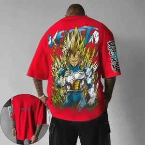 Dragon Ball Vegeta ภาพเคลื่อนไหวญี่ปุ่นฤดูร้อนผู้ชายเสื้อยืดผ้าฝ้าย Y2k Harajuku เด็กเด็กหลวมแขนสั้น