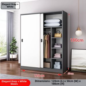 Sliding Door Multi-purpose Solid Wood Storage Wardrobe