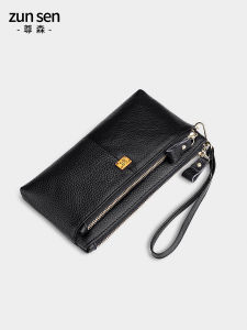 กระเป๋าสตางค์หนังแท้ กระเป๋าถือทรงยาว กระเป๋าใส่โทรศัพท์มือถือ กระเป๋าสะพายไหล่สำหรับผู้หญิง กระเป๋าหนังวัวชั้นบน สีพื้น