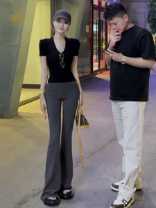 กางเกงขายาวทรงหลวมเอวสูงสำหรับผู้หญิง กางเกงโยคะ กางเกงกีฬา กางเกงขายาวลำลอง กางเกงขายาวทรงสลิมฟิต เอวยางยืด ทรงลำลอง