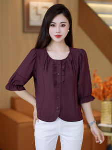 YOUFAN | Lace 3/4 Sleeve Loose Korean Style Lightweight Fashion Summer Shirt