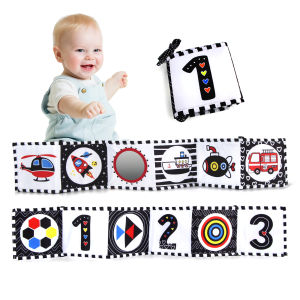 Coolplay | Sensory Cloth Book High Contrast Baby Toys 0M+ Newborn Crib Toys Black and White Animal Cloth Books Montessori Baby Book