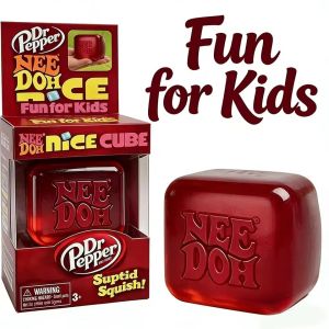 Schylling Nice Cube Dr Pepper Slow Rebound Squishy Fidget Toy Squeeze Sensory Stress Relief Anti-Anxiety for Kids Adults ADHD