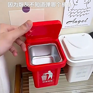 MiaXia Joy ถังขยะติดผนังสุดสร้างสรรค์ที่ปิดภาชนะป้องกันชักโครกติดผนังตกแต่งที่เขี่ยบุหรี่ทรงชักโครกบุคลิกภาพห้องนั่งเล่น ที่เขี่ยบุหรี่