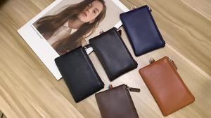 Mini Ultra Thin Wallet Soft Leather Zipper Coin Purse Compact Card Holder Ideal Gift for Friends Simple Stylish Compact Wallet