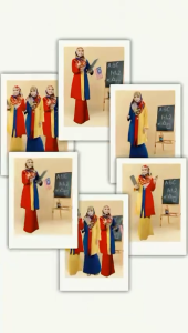 KEBAYA MERDEKA DEWASA CIKGU DATANG SEKALI DENGAN TUDUNG BAWAL BIDANG 45"