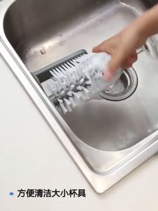 Berus Pencuci Cawan Glass Washer Sink Suction Cup Base Cleaning Bottle Glass Brush Bathroom Tool Glass Washer