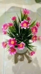 EFPT32 Pot Tanaman Hias Bunga Hias Plastik Ornamen Pot Bonsai Artificial Flower Decoration