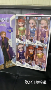 Bộ 6 Búp Bê Công Chúa Băng Giá Mùa Đông – Set Búp Bê Thời Trang Tóc Dài Xinh Xắn Cho Bé Gái