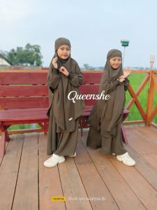gamis FK SYAHIRA SET by QUEENSHE fashion usia 2-16th bahan cringkle airflow premium