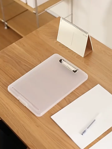 2in1 กล่องแฟ้มใส่เอกสาร A4 กระดานคลิปบอร์ด หนา3mm แผ่นรองเขียน สำหรับนักเรียน สำนักงาน วัสดุPP