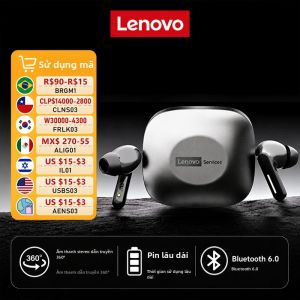 Lenovo | Tai Nghe Chơi Game Lenovo LE209 Không Dây Bluetooth 6.0 AI Giảm Tiếng Ồn Mic Tai Nghe Thể Thao Chống Nước Có Điều Khiển Cảm Ứng Và Hộp Sạc