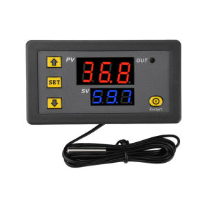 Aideepen | W3230 LED Digital Temperature Controller Thermostat Temperature Control Switch Sensor Red Blue Display Meter DC 12V 24V AC110-22